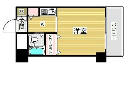 ラプリュムサンコー(1K/6階)の間取り写真