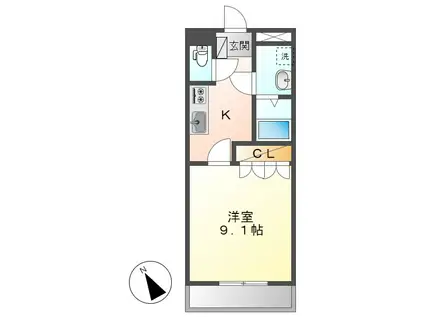 フューチャー神田(1K/2階)の間取り写真
