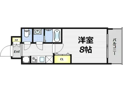 フォーリアライズ梅田レーベン(1K/9階)の間取り写真