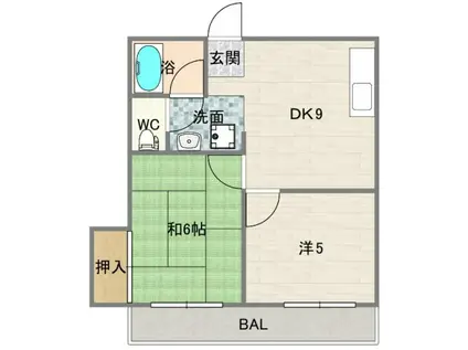 OSAKA平成(2DK/2階)の間取り写真