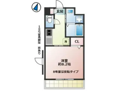 プロスぺリタ大宮S(1K/2階)の間取り写真