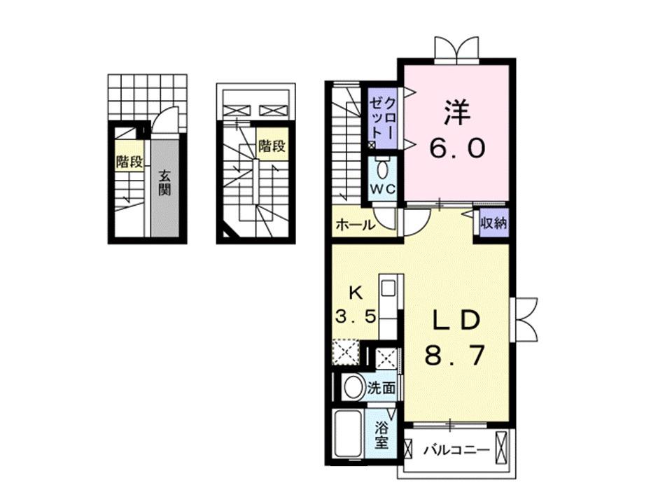 シャルマンドミール(1LDK/3階)の間取り写真