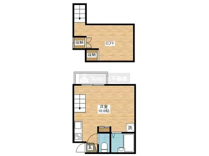 ハイツ翼II(ワンルーム/2階)の間取り写真