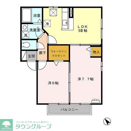 サンパティークC(2LDK/1階)の間取り写真