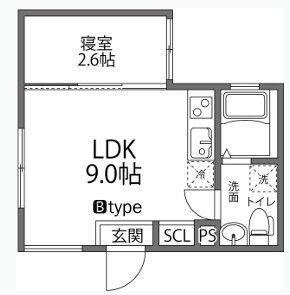 ラヴィージェ赤羽(1LDK/4階)の間取り写真