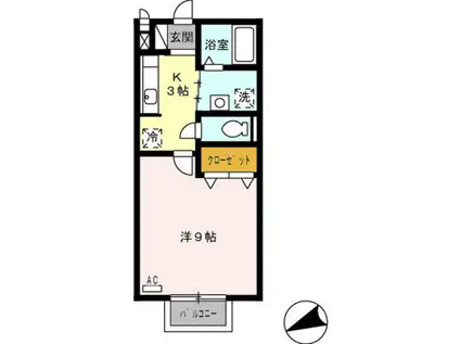 レーベン御殿場ヒルズ弐番館(1K/1階)の間取り写真