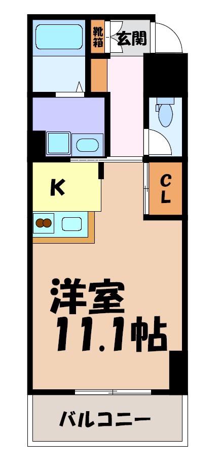 鶴舞ガーデンコート(ワンルーム/1階)の間取り写真
