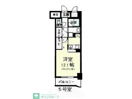 ホタカリュミエール・イワタ(ワンルーム/5階)の間取り写真