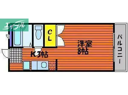 スカイアローマンション(1K/3階)の間取り写真