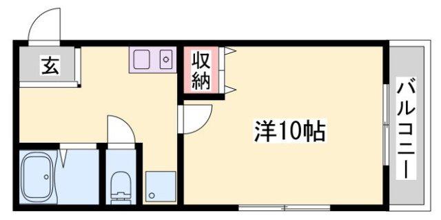 シャインコスモマンション(1DK/2階)の間取り写真