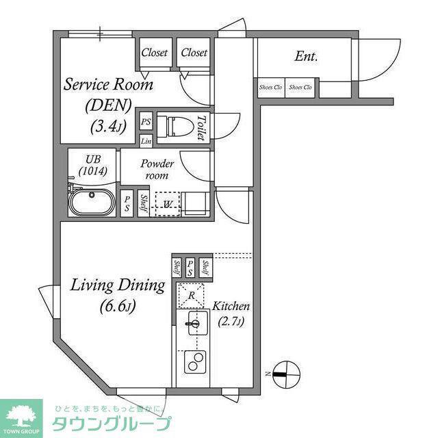 ES-GRANDE門前仲町デュオ(1SLDK/4階)の間取り写真