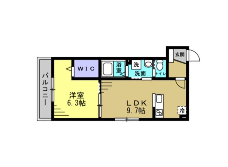 PLAISIR(1LDK/1階)の間取り写真
