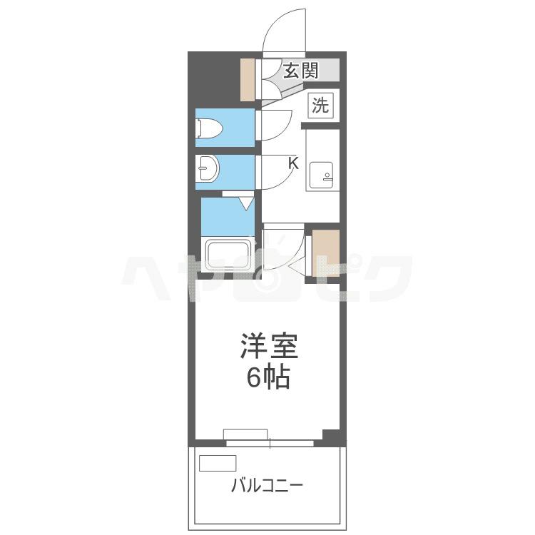 プレサンス東小橋エレディータ(1K/10階)の間取り写真