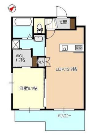 棒屋第11下池ハイツ(1LDK/1階)の間取り写真