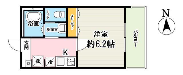 キャメル日進町(1K/2階)の間取り写真