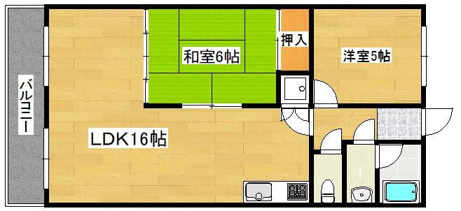 ナカノハイツ(3LDK/3階)の間取り写真