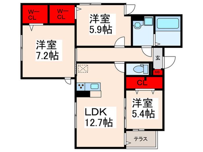 セレスティア瑞江I(3LDK/3階)の間取り写真