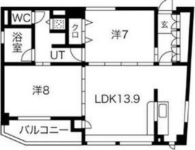 サザンウエスト(2LDK/3階)の間取り写真