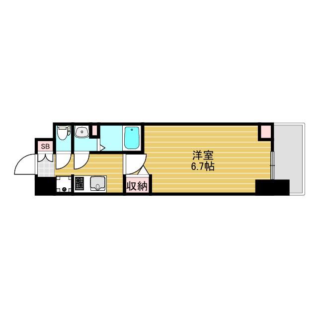 ARTIZA淡路(1K/4階)の間取り写真