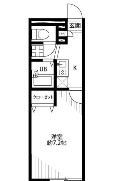 アムール日進(1K/1階)の間取り写真