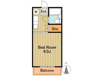 ハイツエスポワール2(1K/2階)の間取り写真