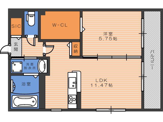 AI-MAISON 田辺/昭和町(1LDK/1階)の間取り写真