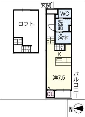 MOONPARK千種(ワンルーム/2階)の間取り写真