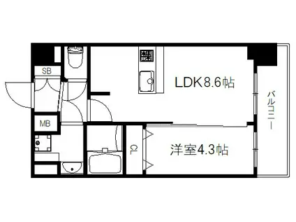 プレサンスTHE KYOTO 彩美(1LDK/6階)の間取り写真
