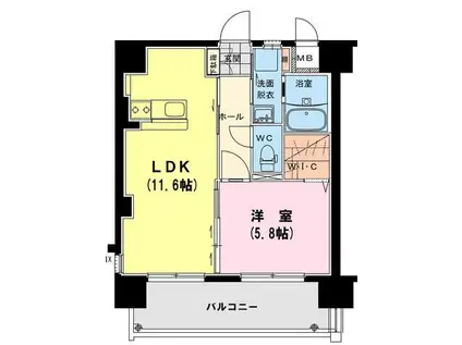 フィオーレ(1LDK/6階)の間取り写真