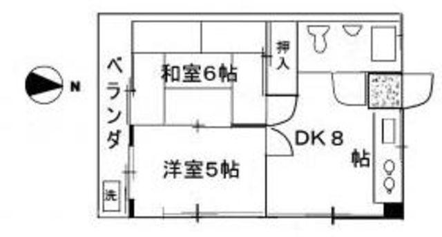 コーポ若竹(2DK/3階)の間取り写真
