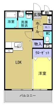 エヌスタイル(1LDK/1階)の間取り写真
