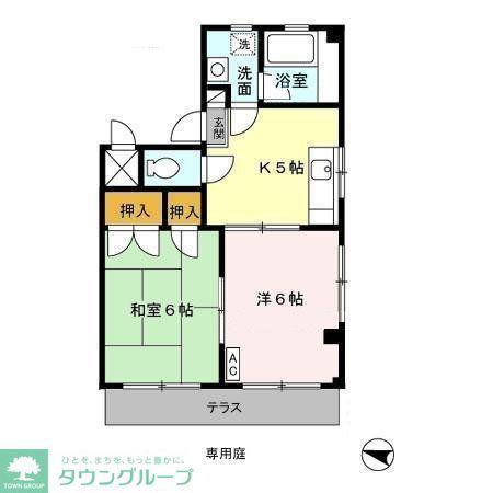 藤ハイム(2K/1階)の間取り写真