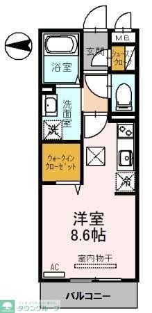 フェルカ(ワンルーム/1階)の間取り写真