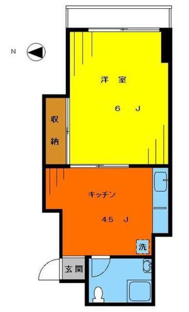 光和マンション(1K/5階)の間取り写真