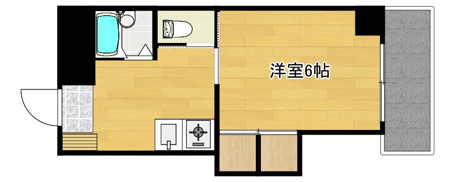 いわもとマンション(1K/3階)の間取り写真