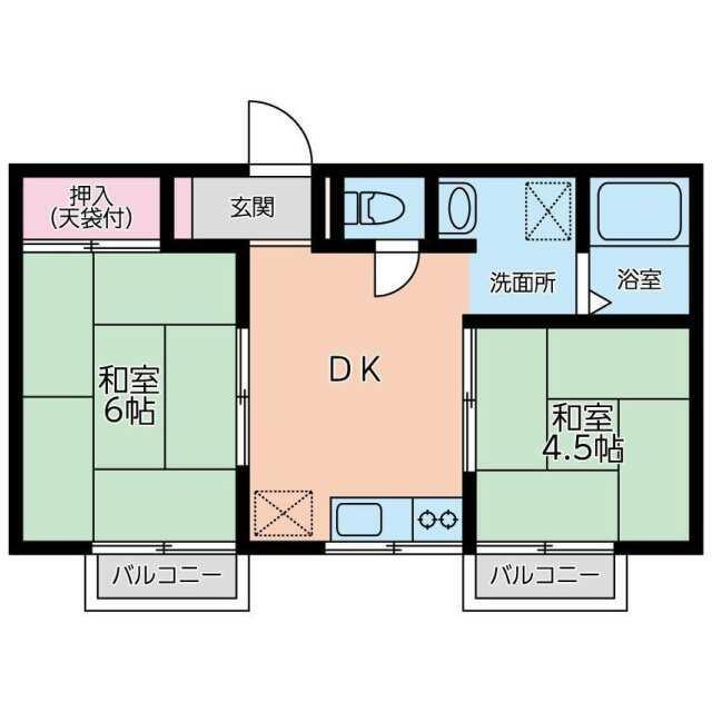 パビヨンASUKAI(2DK/2階)の間取り写真