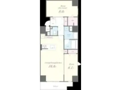 WONNAL堺筋本町(2LDK/10階)の間取り写真