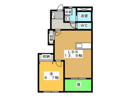 グリーンベル日吉(1LDK/1階)の間取り写真