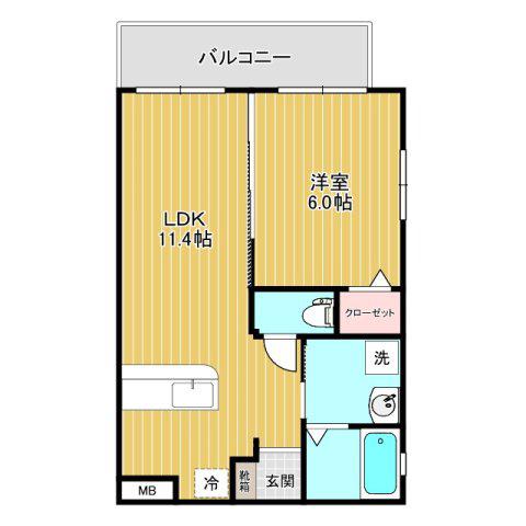 パークフロント小禄(1LDK/4階)の間取り写真