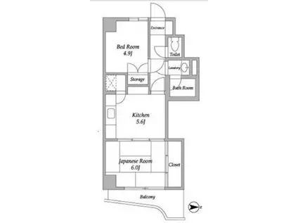 ベルエア調布(2K/3階)の間取り写真