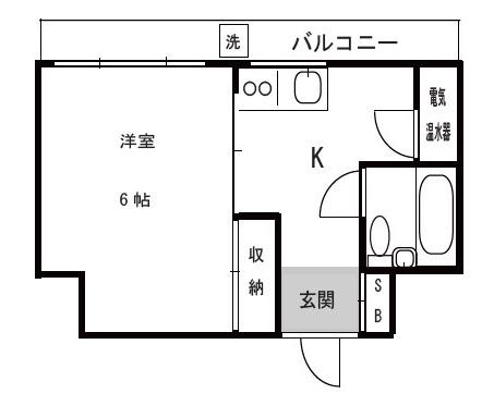 マンション五反田(1K/13階)の間取り写真