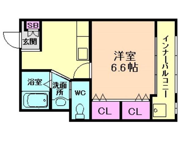 グルーク塚本(1K/3階)の間取り写真