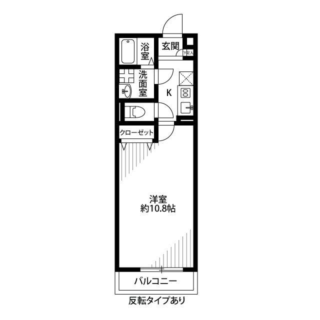 アムール 日進II(1K/1階)の間取り写真