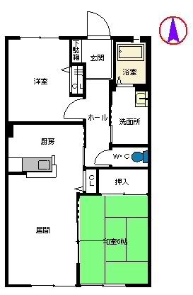 シャロームエステート(2LDK/1階)の間取り写真