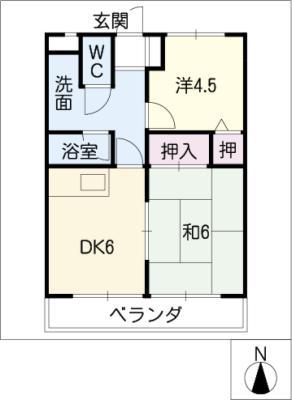 SKマンション(2DK/1階)の間取り写真