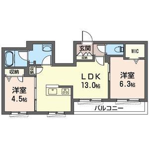 ラ・ヴィエルジュII(2LDK/3階)の間取り写真