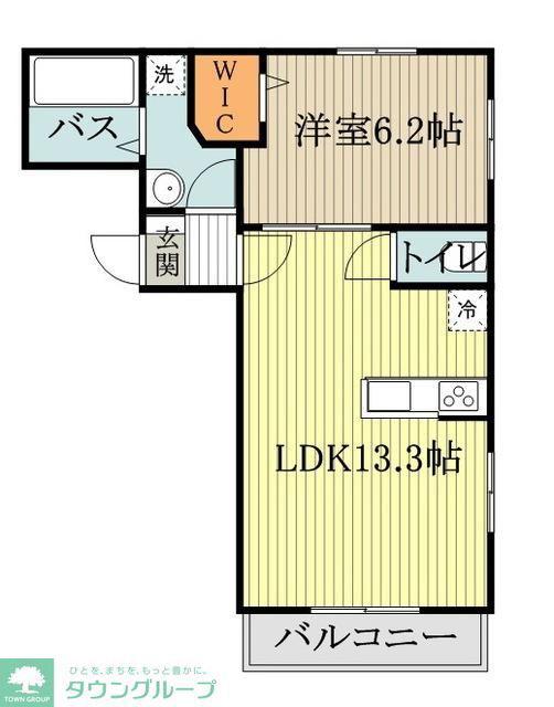 ブルドゥネージュ・ラ・メゾン(1LDK/1階)の間取り写真
