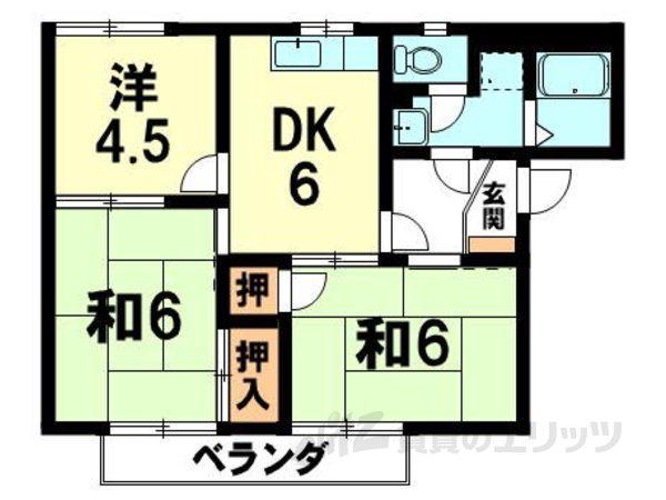 フィネス平田(3DK/2階)の間取り写真