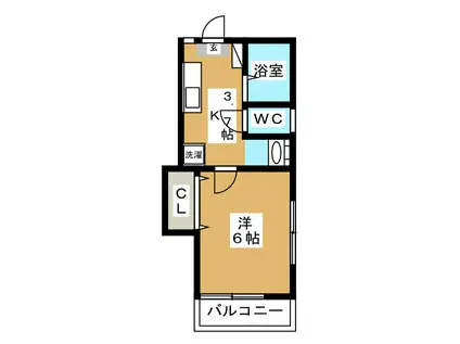 ファミーユヒロ(1K/2階)の間取り写真