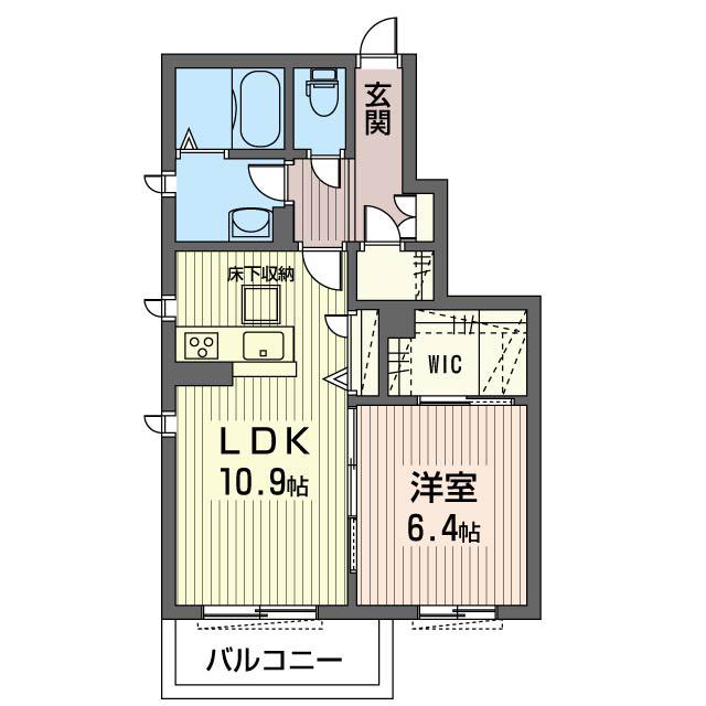 シャーメゾン八幡 C(1LDK/1階)の間取り写真